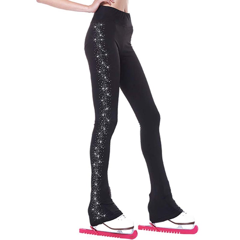 LIUHUO Figure Skating Pants Girls Training Wear Quality Crystals Black Child Skating Leggings - Image 1